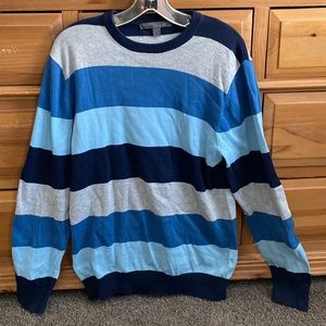 Blue color block sweater